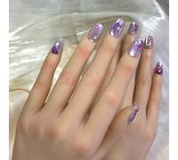 Pure Handmade Lot de 10 faux ongles réutilisables à coller avec onglets adhésifs en gelée Boîte de rangement pour fichiers Q256 S