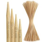 PURE HANG 100 brochettes de feu de camp extra longues brochettes de bambou pour guimauves de pain de bâton de saucisse - Bol à feu - 90cm x 6mm - LFGB vérifié