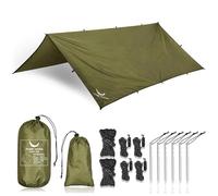 PURE HANG Bâche de tente de qualité supérieure - 3 x 3 cm - Pour hamac, extérieur, camping - Imperméable - Avec œillets - Voile d'ombrage - Ultra légère - Protection solaire - Protection UV