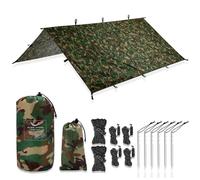 Pure Hang Premium Tarp 3 x 3 pour hamac extérieur tente voile d'ombrage 100 % étanche ultra léger protection solaire protection UV protection contre la pluie camping sac à dos camouflage 3 x 3