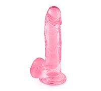 Gode Ventouse Jelly avec Testicules L Rose