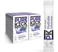 PURE KICK Hydration Singles to Go Mélange à boissons, raisin Concord, comprend 12 boîtes avec 6 paquets dans chaque boîte, 72 paquets au total