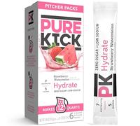 Pure Kick Lot de pichet d'hydratation, pastèque fraise, comprend 6 paquets, 1 boîte, soit 12 litres au total