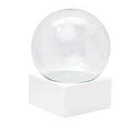 Pure-Line 40099 Boule à neige en verre avec socle blanc, carrée, droite, 120 mm, hauteur : 140 mm