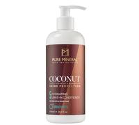 Pure Mineral - Conditionneur Sans Rinçage à l'Huile de Coco - Hydratation et Brillance pour Cheveux Secs - Sans sulfates, parabènes, petrolates - 350ml