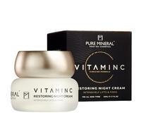 PURE MINERAL - Crème de Nuit Régénérante à la Vitamine C - 50ml | La crème de nuit à vitamine C nourrit pendant le sommeil et aide la peau à paraître plus lisse, ferme et reposée.