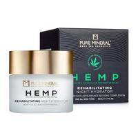 PURE MINERAL - Crème de Nuit Régénérante au Chanvre - 50ml | La crème de nuit à huile de chanvre nourrit pendant le sommeil et aide la peau à paraître plus lisse, ferme et reposée.