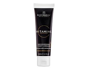 Pure Mineral - Crème Pieds Réparatrice à la Vitamine C - Minéraux Mer Morte, Hydratation Intense, Prévention des Crevasses - Sans silicones, sulfates, parabènes -100ml