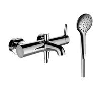Pure mitigeur bain mural avec inverseur avec garniture de douche chromé - LAUFEN HF901760100600
