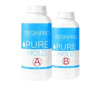 Pure Mold: Caoutchouc de Silicone Liquide Translucide Et Rapide (200g) pour La Création de Moules Pour Résines Époxy, Polyuréthane, Cire, Savon Gypse Ciment - Dureté 13 Shores