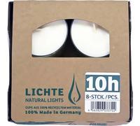PURE Natural Lights - 8 bougies à chauffe-plat 10h de durée de combustion