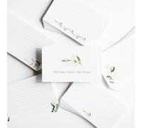 Pure Print and Design Lot de 100 cartes de qualité supérieure avec 5 motifs différents Motif feuille verte 7,6 x 12,7 cm