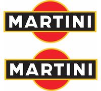 Pure Print Cut Ensemble d'autocollants Martini pour voiture - 17 cm, 2 pièces, autocollants de parrainage pour voiture et moto - Décoration de course haute qualité résistante aux intempéries (rond)