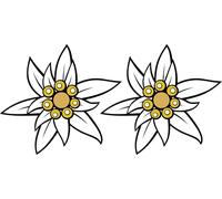 Pure Print Cut Lot de 2 autocollants pour voiture - Motif fleur d'edelweiss alpes - Contours découpés - 9,5 x 9,5 cm - Laminé de protection UV, résistant au lavage en station de lavage