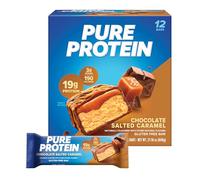 Pure Protein Lot de 12 barres de collations saines pour soutenir l'énergie, faible en glucides, sans gluten, caramel au chocolat salé, 50 g