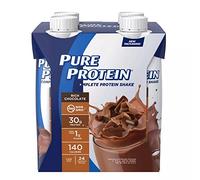 Pure Protein Shake hyperprotéiné, pauvre en sucre, remplacement de repas compatible cétogène, vitamines et minéraux essentiels, boisson après entraînement - Chocolat riche - Pack de 4 (325 ml)