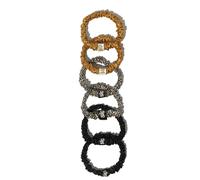 Pure Silk Skinny Scrunchies - Mixed Leopard