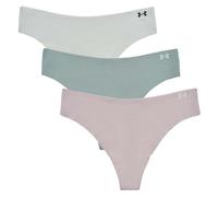 Pure Stretch No Show Thong Solid 3PK Gray Dawn S