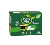 PURE VIA - Édulcorant en Morceaux à la Stevia - Équivalent Sucre Sans Calories - la boite de 65 morceaux - 130 g - Le Lot De 4