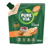 PURE VIA Edulcorant Roux en Poudre à Base de Stévia 220g, Alternative au Sucre Roux avec Subtil Goût Caramélisé, Faible Indice Glycémique, Même Dosage que le Sucre - Lot de 3