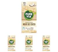 Pure Via Tablette Chocolat Blanc & Coco à la Stevia, Sans sucre ajouté, Équitable 100g (Lot de 4)