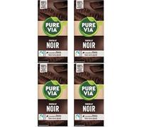Pure Via Tablette Chocolat Noir à la Stevia, Sans sucre ajouté, Équitable 100g