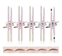 Pure Vie 5PCS Crayon Sourcil, Imperméable Longue Durée Crayon à Sourcil Kit, Ultra Fin Dessine les Poils Minuscules des Sourcils, Double-Ended with Brow Brush Professional Eyebrow Pencil, Makeup Kit