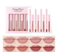 Pure Vie 6 Crayon a Levre avec 6 Rouge a Levre Mat, Nude Rouge à Lèvres Mat Longue Tenue Lipstick Liptints Lip Gloss Set Waterproof Combo Levre Maquillage pour Les Lèvres Femmes Fille Cadeaux