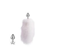 (Pure White Fox S)Tail Plug-in Fox Tail Cat Small Props Real Hair Small Tail Detachable Dog Playing Sp