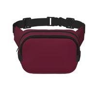 Pure Wine Red Unisexe Taille Réglable Carré Double Couche Ceinture Sac pour Activités de Plein Air Voyage Course Randonnée, Noir , Taille unique