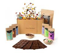 Pure Xocolate Faire du chocolat soi-même - Kit créatif pour 4 enfants - Avec 400 g de chocolat, 6 garnitures colorées et moule en silicone - Anniversaire d'enfant à l'intérieur - Kit de bricolage