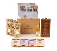 Pure Xocolate Kit de chocolat DIY - Kit de fabrication de chocolat - Végétalien, sans lactose - Idée cadeau pour enfants, femmes et hommes - Avec moule en silicone et recettes