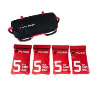 Pure2Improve Power Bag réglable – jusqu'à 20 kg – Rouge/Noir