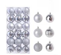 PureBowlic 36 Boules de Noël 3cm Ornaments Brillants Sapin | Design pour étincelant, pour intérieur en pour mousse, pour papier pour aluminium brillant, pour idéal pour sapin, (Silver)