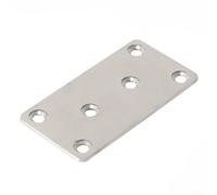 PureBowlic Accolades d'angle en acier inoxydable / 40 x 80 mm, plaques de réparation plates à 6 trous pour la réparation de meubles, équerre épaisse avec bords lisses, fixations argentées