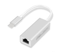 PureBowlic Adaptateur C vers Ethernet, carte réseau RJ45 10/100 Mbps, convertisseur LAN portable pour ordinateur portable Ph, compatible avec Windows pour Mac OS, argent, câble de 12 cm