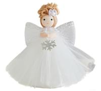 PureBowlic Ange Décoratif Pâle pour Sommet pour arbre de Noël Ange Décoratif