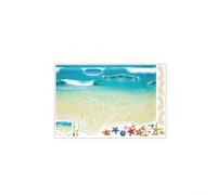 PureBowlic Autocollant mural 3D style méditerranéen imperméable pour salon, chambre à coucher, salle de bain, scène bleue, décoration d'intérieur, 81 x 75 cm (avec pochette)