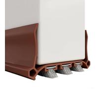 PureBowlic Bande d'étanchéité réglable en PVC pour portes intérieures de 55 mm, réduction du bruit, blocage de la poussière, butée de courants d'air silencieuse, 96 cm (marron)