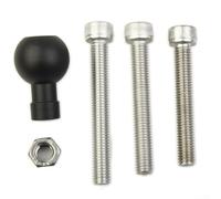 PureBowlic Base de serrage de guidon de moto avec boule de 2,5 cm et vis M8 pour/RAM-B-367U/, support de montage en alliage d'aluminium 6061 pour collier de serrage supérieur, noir argenté