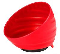 PureBowlic Bol magnétique de 15,2 cm avec adsorption double face pour réparation automobile, plateau de rangement d'outils en plastique robuste pour vis et petits composants, bleu (rouge)