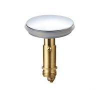 PureBowlic Bouchon de vidange d'évier de salle de bain de 38 mm, bouton poussoir clic-clac avec noyau rebondissant en laiton, facile à installer pour lavabo de cuisine, finition argent et or, 38 x 58
