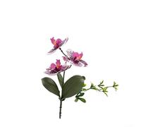PureBowlic Bouquet d'orchidée phalaenopsis artificielle, 25 cm, orchidée papillon réaliste avec finition texturée claire, fausse fleur basse pour décoration de bureau à la maison (violet moucheté)