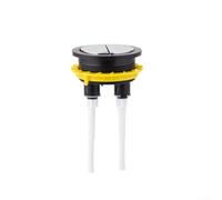 PureBowlic Bouton de réservoir de toilette bicolore 58 mm, en plastique ABS, double valve de chasse d'eau de rechange avec mécanisme de rotation pour réservoir de salle de bain, design moderne 7 x 7 x