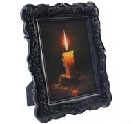 PureBowlic Cadre photo noir gaufré 17,8 cm gothique décoration d'intérieur | Motifs complexes en relief sombre, esthétique mystérieuse, taille de 15,2 cm, parfait pour Halloween