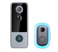 PureBowlic Caméra de sonnette vidéo WiFi intelligente avec audio bidirectionnel et alertes de mouvement, vision 720p, IP65 résistant aux intempéries, pour système de sécurité Tuya, noir