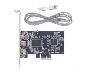 PureBowlic Carte d'extension FireWire IEEE 1394 à 3 ports pour interface Pcie X1 Dual-Chip OHCI 1.1 Support HDV DV pour caméscope Adaptateur Deux 6 broches 4 broches pour Canon pour Sony pour