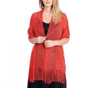 PureBowlic Châle à Franges pour Femme Soirée Mariage Élégant | Fils dorés argentés, éclat , idéal gala, mariage, soirée chic
