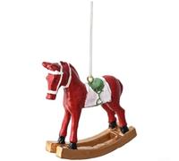 PureBowlic Cheval à bascule fait à la main - Décoration festive de 8 cm