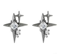 PureBowlic Clips d'oreille en cuivre pour écouteurs, élégants zircons, bijoux décoratifs légers non percés pour occasions formelles et décontractées, noir foncé (2606 noir)